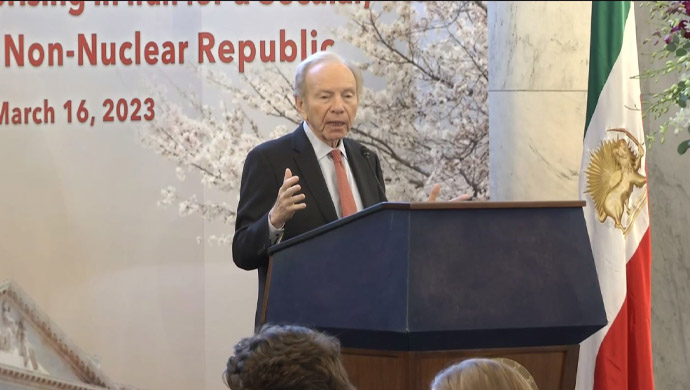 Joseph lieberman senate briefing iran protests march 2023