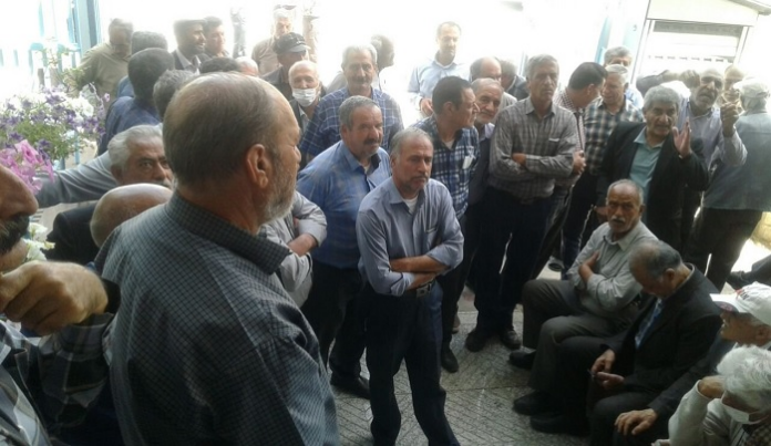 Retirees - pensioners - telecom industry - protest rally - Shahrekord - Chaharmahal and Bakhtiari province - Iran - May 29, 2023