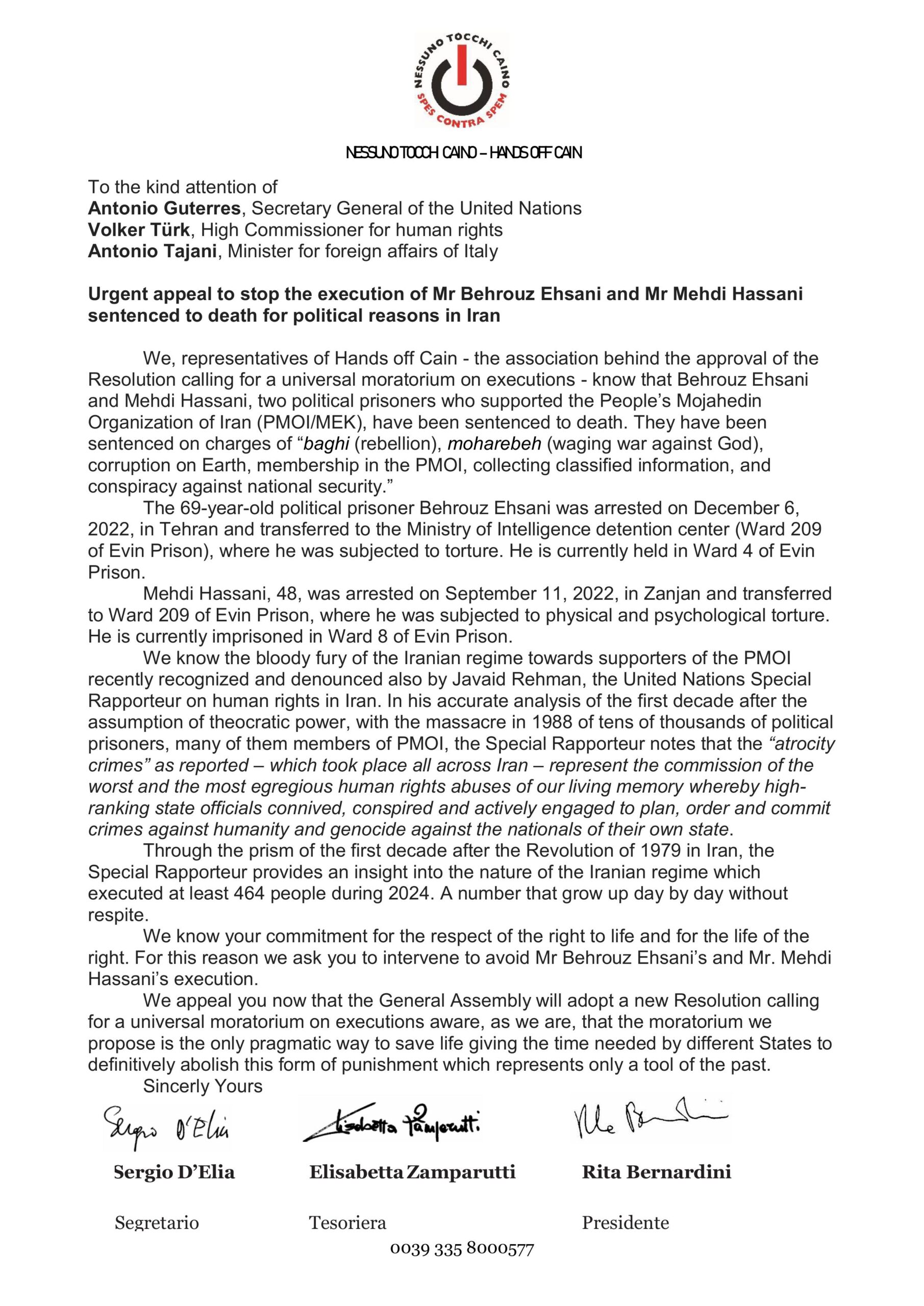 Appello per Iran ONU eng
