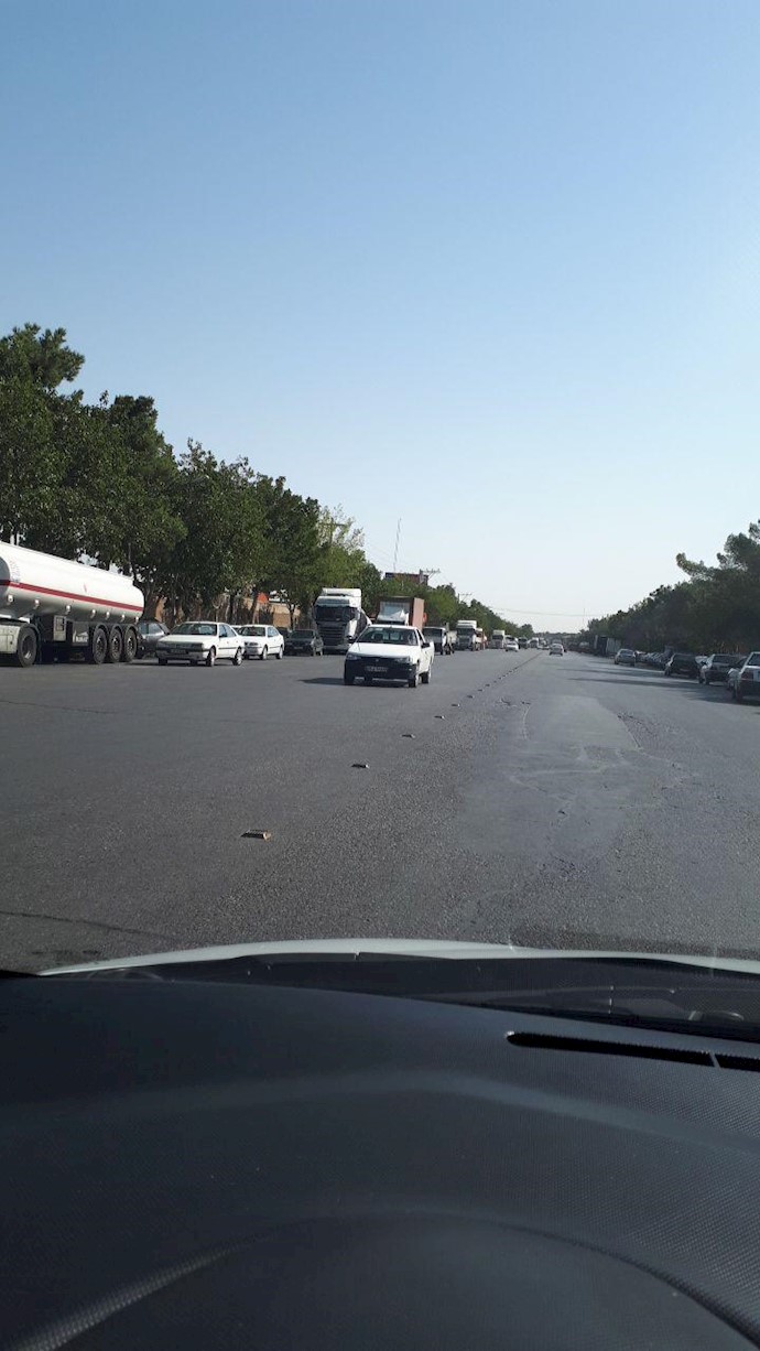 Isfahan, Iran-Aug 25-Truckers are on strike again based on a previous call Isfahan, Iran-Aug 25-Truckers are on strike again based on a previous call