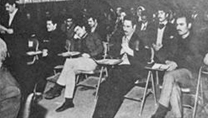 The members and leaders of PMOI/MEK become widely known in society for their defense in the military courts of Shah, in which they defy the ruling power and its corruption