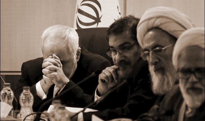 From left: Iranian regime foreign minister, Javad Zarif, and secretary of Supreme National Security Council of Iran, Ali Shamkhani in a meeting of the Expediency Council on January 19.