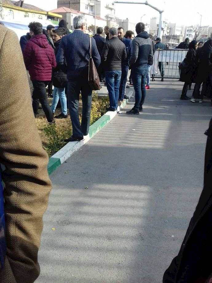 Tehran – college students holding a protest rally
