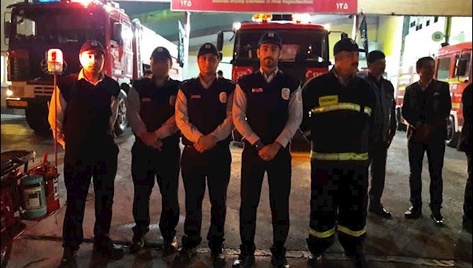 Abadan fire fighters protesting