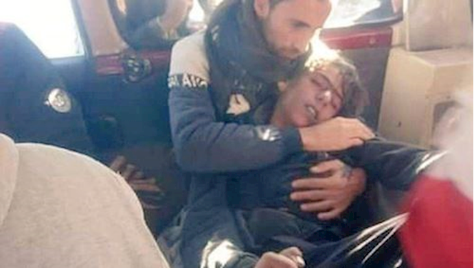 The dead body of 14-year old Farhad Khosravi in Marivan, western Iran