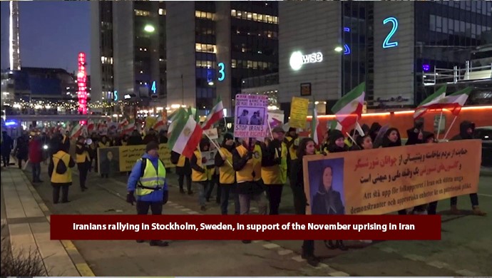 Iranians rallying in Stockholm, Sweden, in support of the November uprising in Iran – Saturday, December 2019