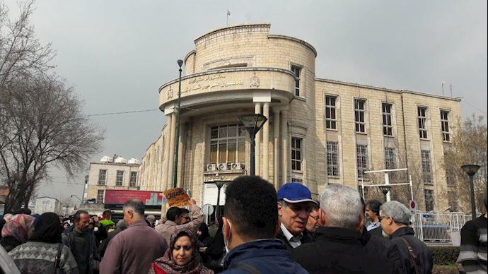 Caspian credit firm clients holding a protest rally in Tehran, Iran – February 25, 2019