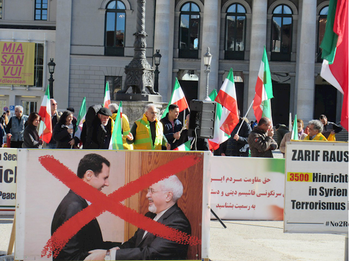 PMOI/MEK supporters rallying in Munch & protesting the presence of Iranian regime Foreign Minister Mohammad Javad Zarif PMOI/MEK supporters rallying in Munch & protesting the presence of Iranian regime Foreign Minister Mohammad Javad Zarif