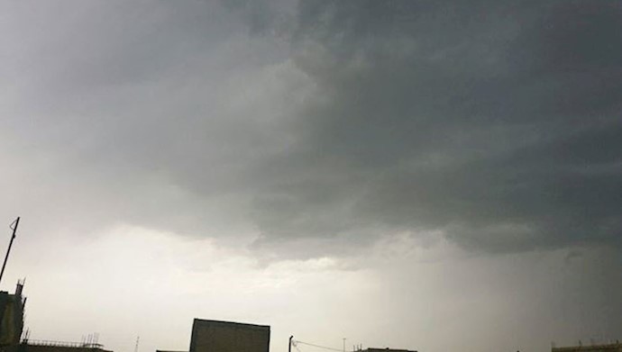 Black clouds in the sky of Behbahan city
