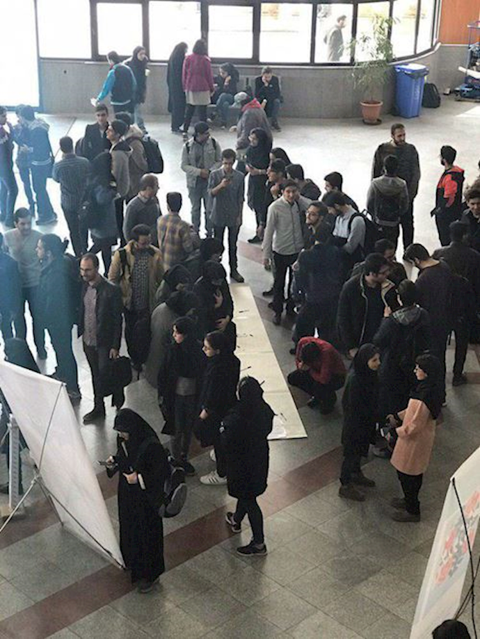 Khaje Nasiredeen University students holding a rally on campus in Tehran, Iran – March 12, 2019