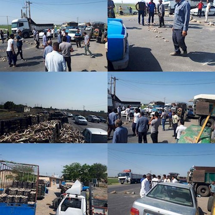 Farmers of Parsabad blocking a road – Ardabil Province, northwest Iran
