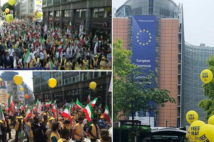 Free Iran rally in Brussels in support of Iranian opposition coalition NCRI & Iranian people’s ongoing uprising across the country of Iran - June 15, 2019