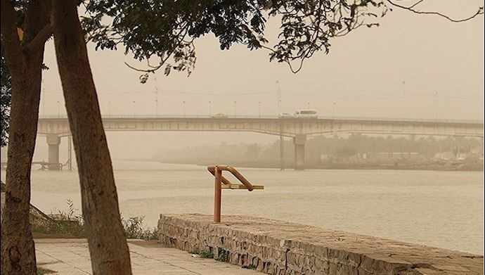 Dust storm and pollution covering most of Khuzestan province in southwest Iran Dust storm and pollution covering most of Khuzestan province in southwest Iran