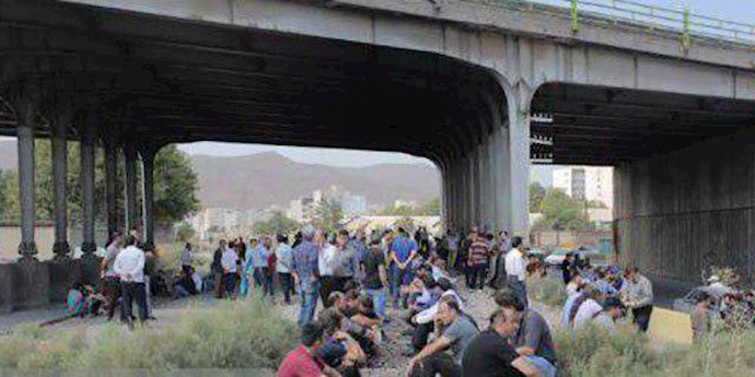 Hepco Company workers holding a protest rally Hepco Company workers holding a protest rally
