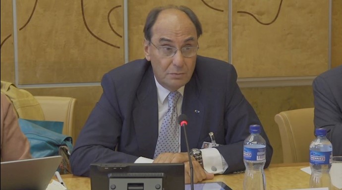 Dr. Alejo Vidal-Quadras, President of the international committee In Search of Justice (ISJ) at the UN discussing human rights conditions in Iran
