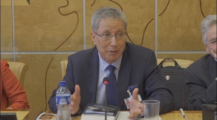 Tahar Boumedra, former Director of the Human Rights Office in UNAMI and an expert on the death penalty at the UN discussing human rights conditions in Iran – Palais des Nations, UN – September 20, 2019
