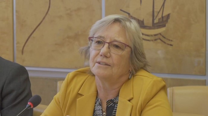 Laurence Fellman Rielle, a member of the Swiss FederalParliament at the UN discussing human rights conditions in Iran – Palais des Nations, UN – September 20, 2019
