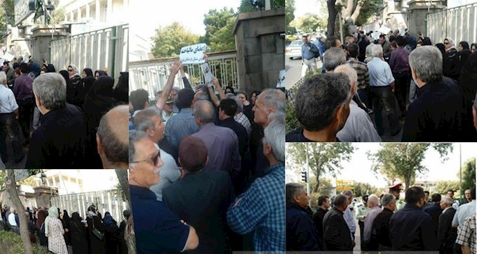 Education workers protesting in Tabriz