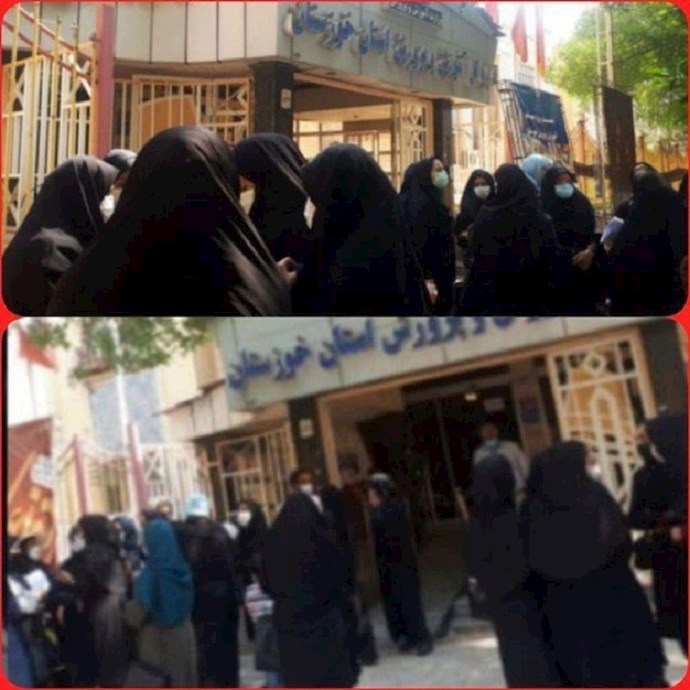 Pre-school teachers in the city of Izeh, Khuzestan province in southwest Iran, held a rally demanding a change to their employment status—October 3, 2020