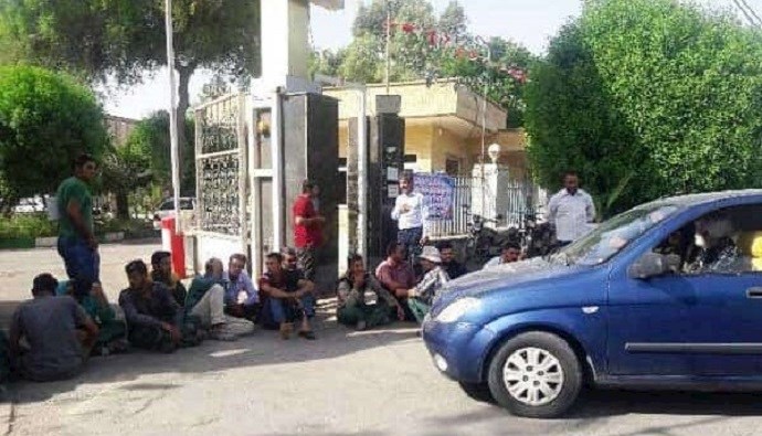 Protest rally by municipality workers of Abadan