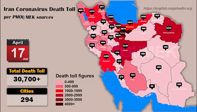 Over 30,700 dead of coronavirus (COVID-19) in Iran