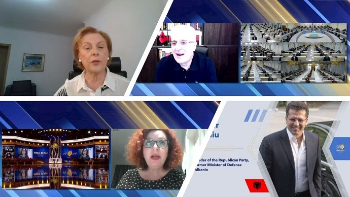 Albanian personalities and political figures spoke at the Iranian Resistance annual gathering, the Free Iran Global Summit 2020 which was held online in connection with 30,000 locations in 102 countries in support of MEK members in Ashraf 3. Albanian personalities and political figures spoke at the Iranian Resistance annual gathering, the Free Iran Global Summit 2020 which was held online in connection with 30,000 locations in 102 countries in support of MEK members in Ashraf 3.