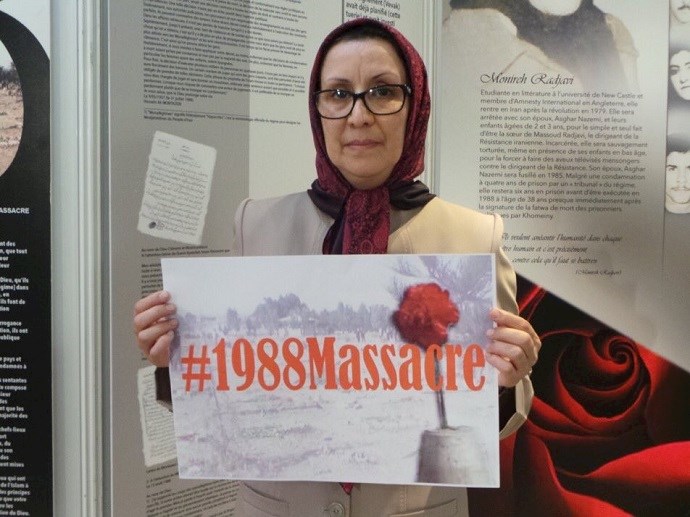 Farideh Goudarzi, one of the witnesses of the 1988 massacre and a supporter of the People’s Mojahedin Organization of Iran (PMOI) Farideh Goudarzi, one of the witnesses of the 1988 massacre and a supporter of the People’s Mojahedin Organization of Iran (PMOI)