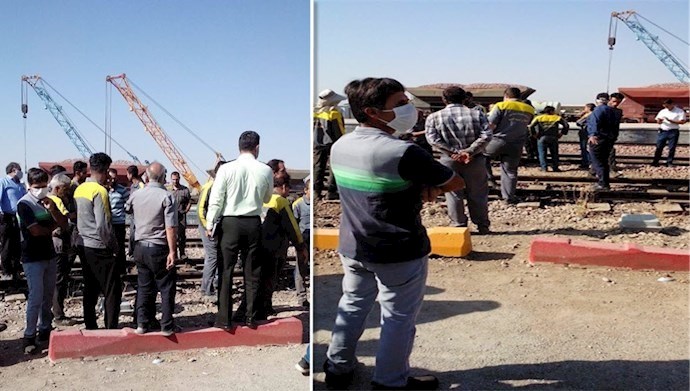 Railway workers in Karaj on Strike