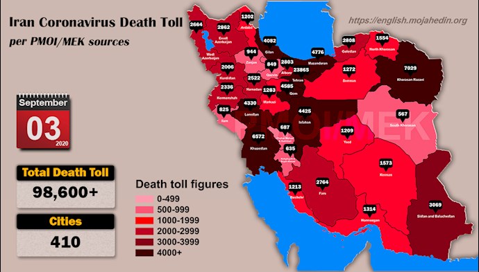 Over 98,600 dead of coronavirus (COVID-19) in Iran