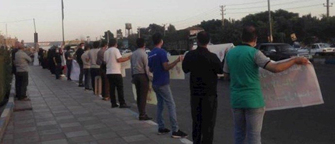 Locals in Pakdasht, east of Tehran, holding a protest rally—September 1, 2020