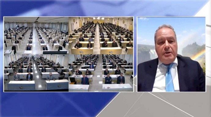 British MP Bob Blackman at an online event calling for international support for a free Iran, imposing sanctions targeting the regime & holding the mullahs accountable for their ongoing crimes—September 18, 2020