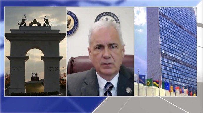 Tom McClintock, member of the U.S. House of Representatives, at an online event calling for international support for a free Iran, imposing sanctions targeting the regime & holding the mullahs accountable for their ongoing crimes—September 18, 2020