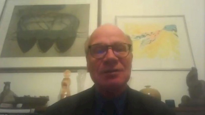 Former Finnish MP Kimmo Sasi at the Iranian opposition conference focusing on Iran’s human rights violations—September 16, 2020