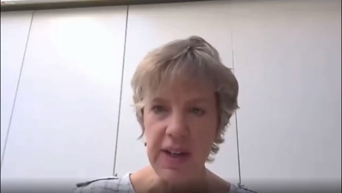 Irish Senator Ivana Bacik in an online conference discussing the 1988 massacre in Iran—September 10, 2020