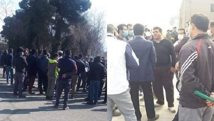 Protest rally by railway workers in Karaj and Varamin