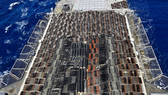 On February 18, the US Navy intercepted two ships carrying a large weapons shipment from Iran to Yemen 