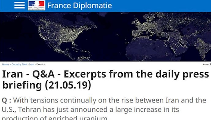  'French Foreign Ministry briefing in regards to Iran violating 2015 nuclear deal obligations'