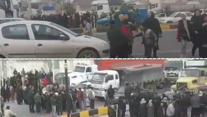  'Locals in Gorgan, northern Iran, block a road in a rally protesting municipality officials’ incompetence-January 29, 2020'